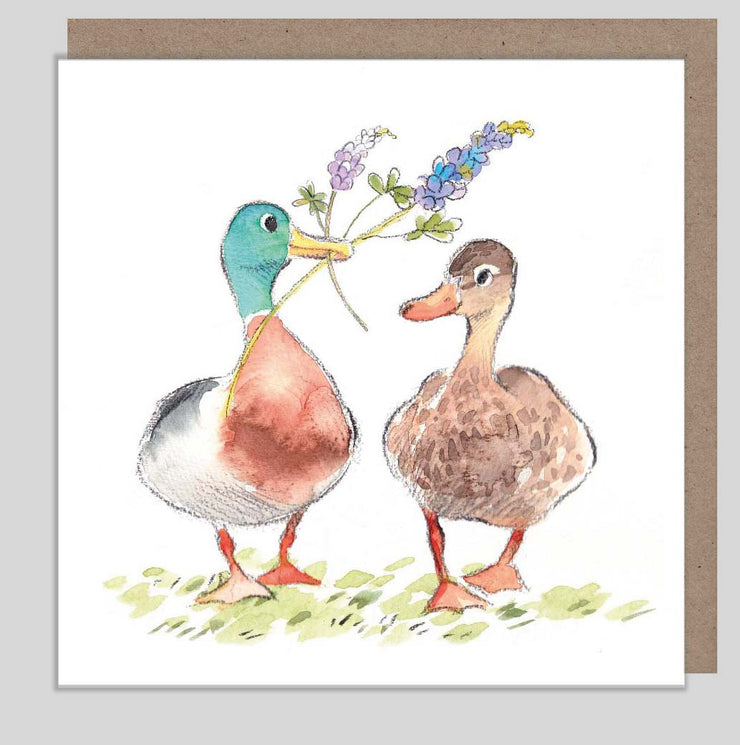 Duck Couple Birthday Card