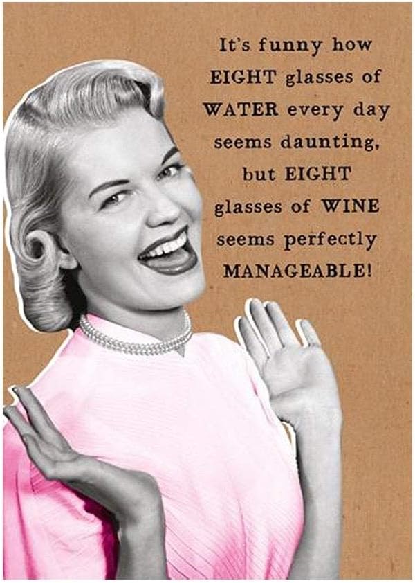 Eight Glasses Birthday Card