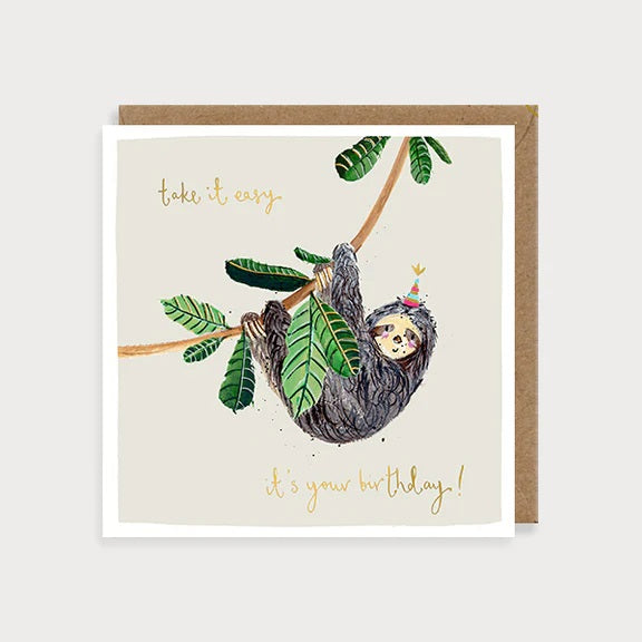 Sloth Birthday Card