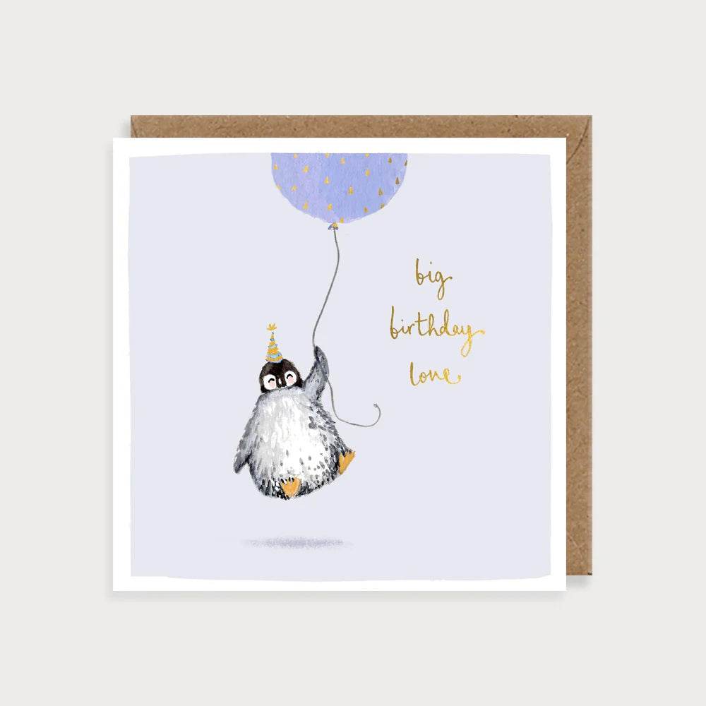 Balloon Penguin Birthday Card - House of Cards
