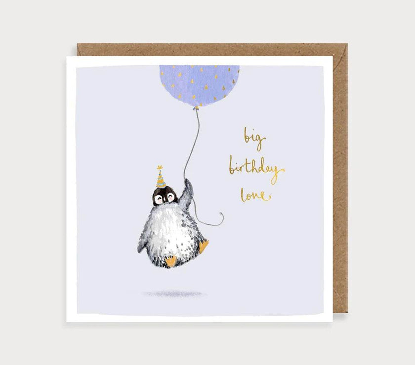 Balloon Penguin Birthday Card - House of Cards