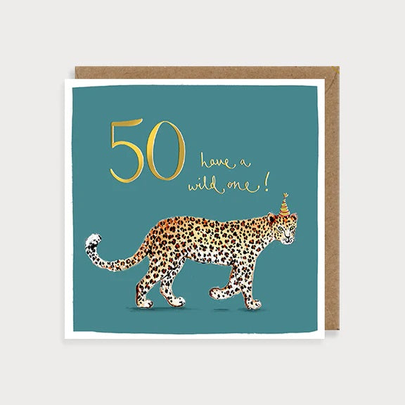 Leopard 50th Birthday Card