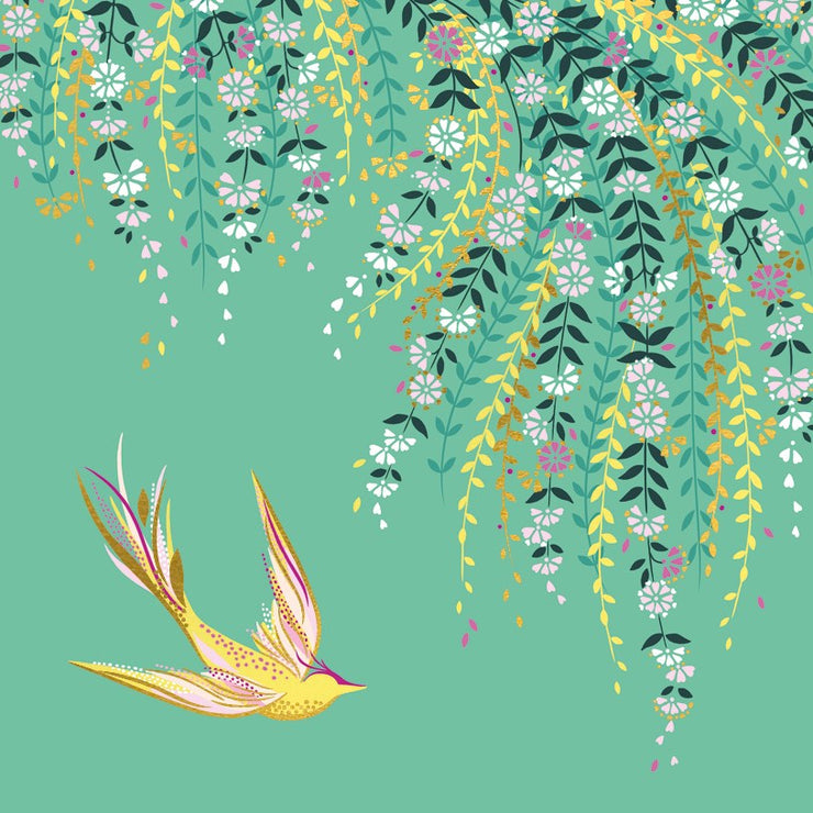 Sara Miller Flower Bird Greeting Card