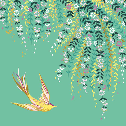Sara Miller Flower Bird Greeting Card
