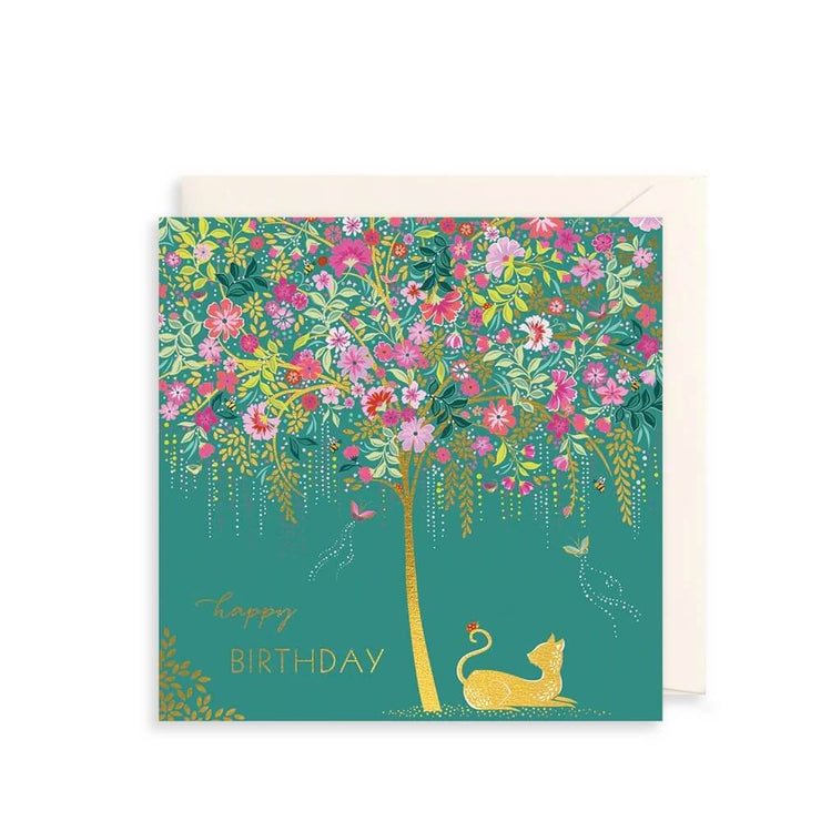 Tree Cat Birthday Card