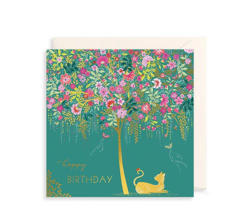 Tree Cat Birthday Card