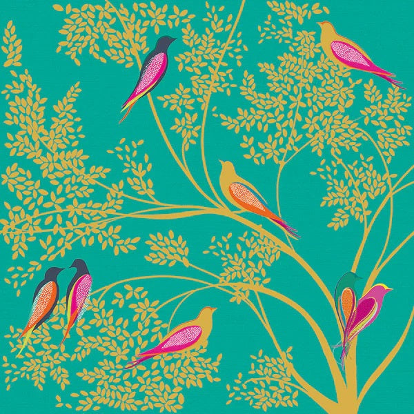 Sara Miller Tree Birds Greeting Card