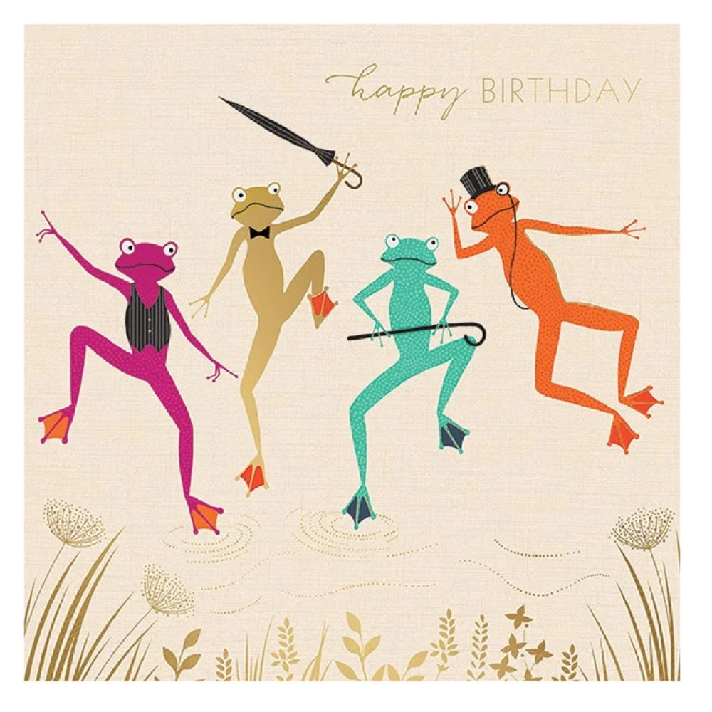 Sara Miller Dancing Frogs Birthday Card