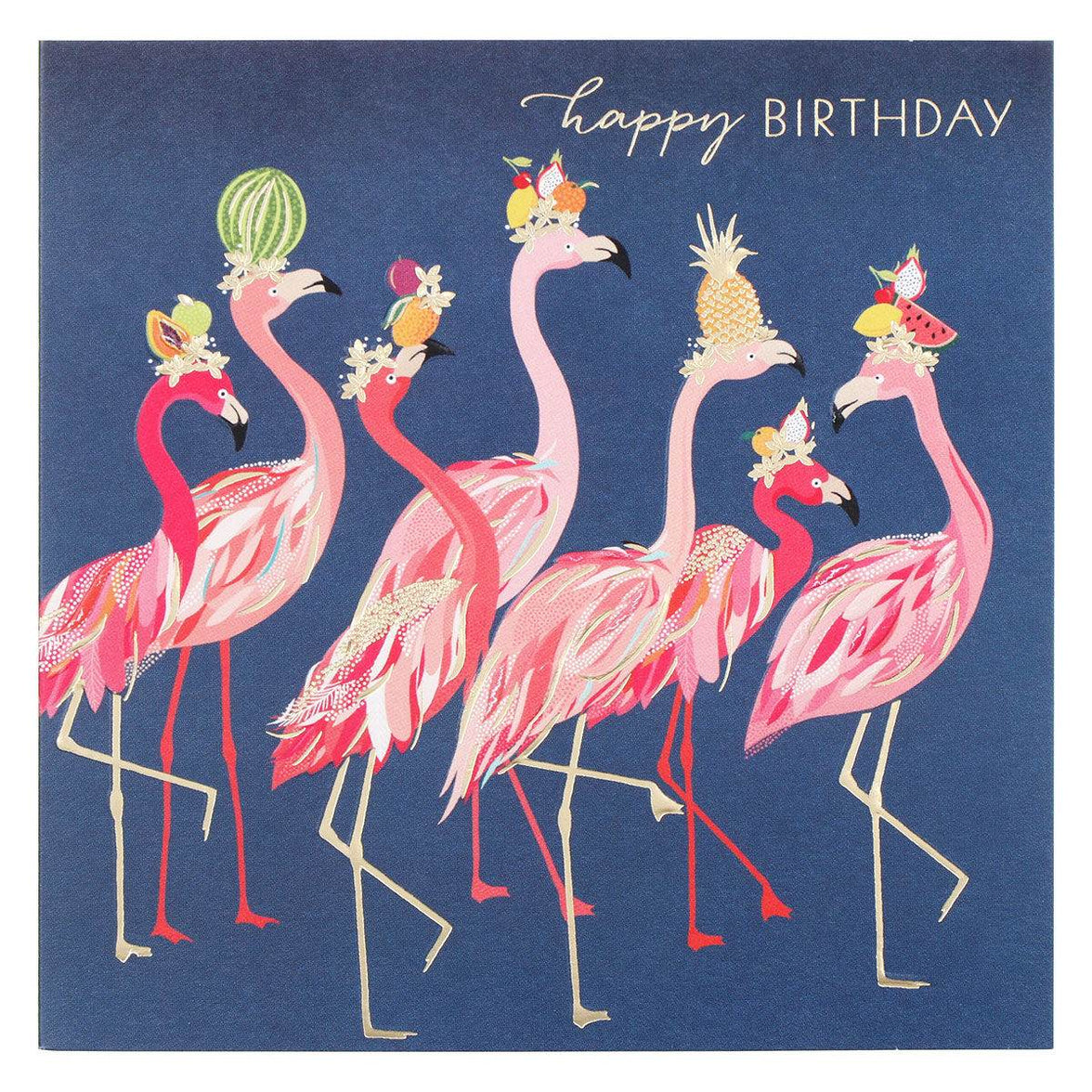 Sara Miller Flamingos Birthday Card - House of Cards