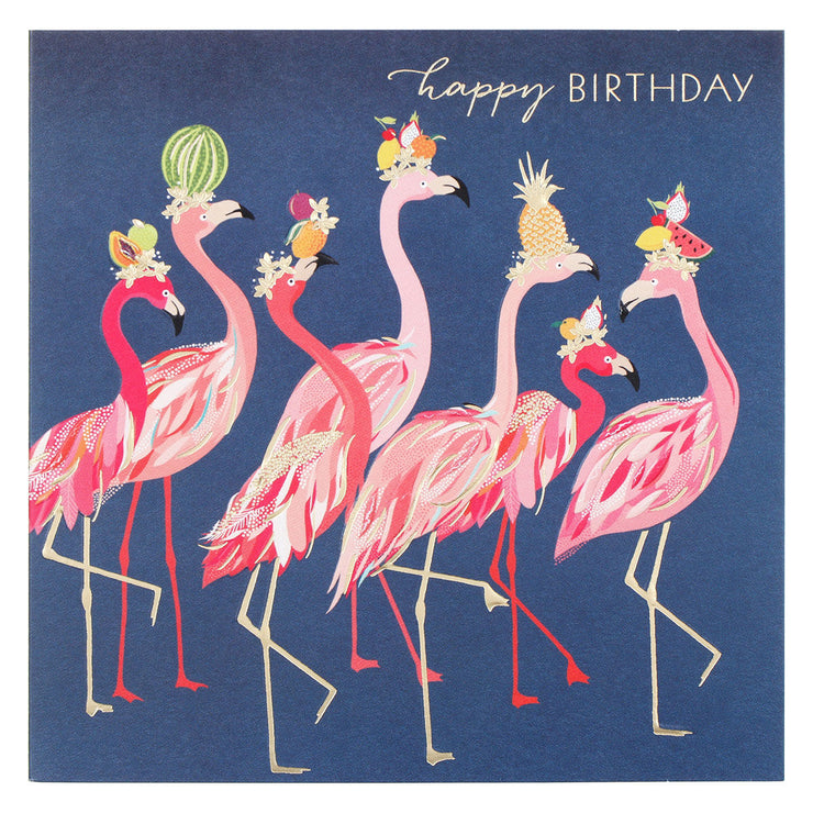Sara Miller Flamingos Birthday Card