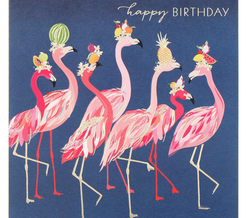 Sara Miller Flamingos Birthday Card
