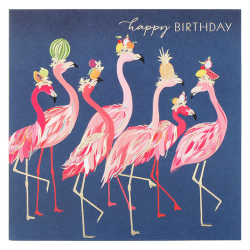 Sara Miller Flamingos Birthday Card