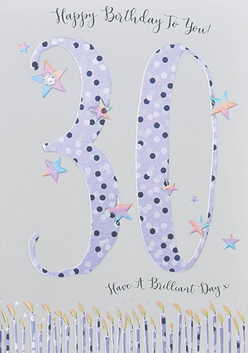 Star Dusted 30th Birthday Card - House of Cards