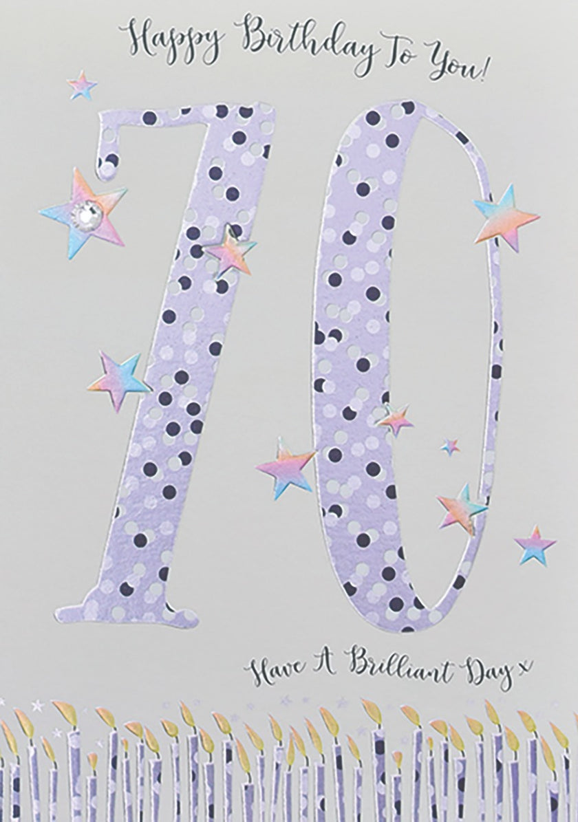 Star Dusted 70th Birthday Card
