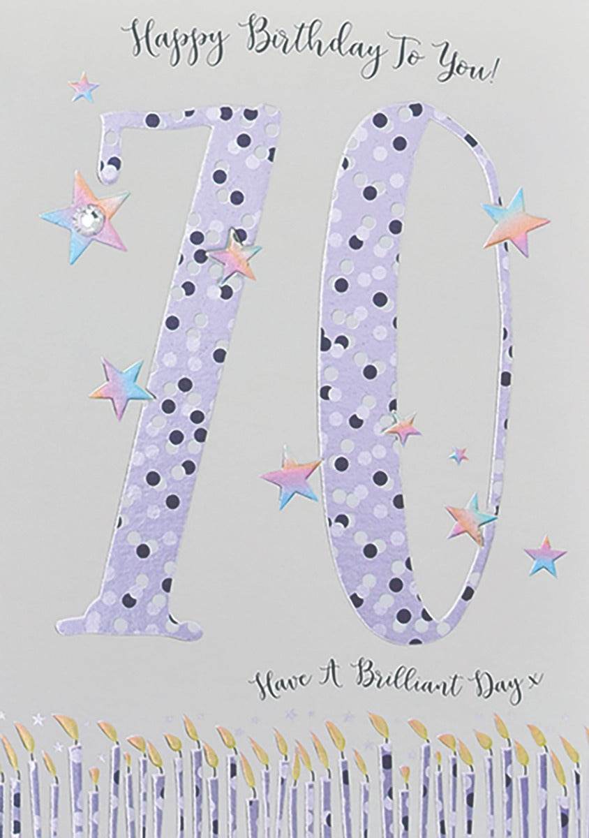 Star Dusted 70th Birthday Card - House of Cards