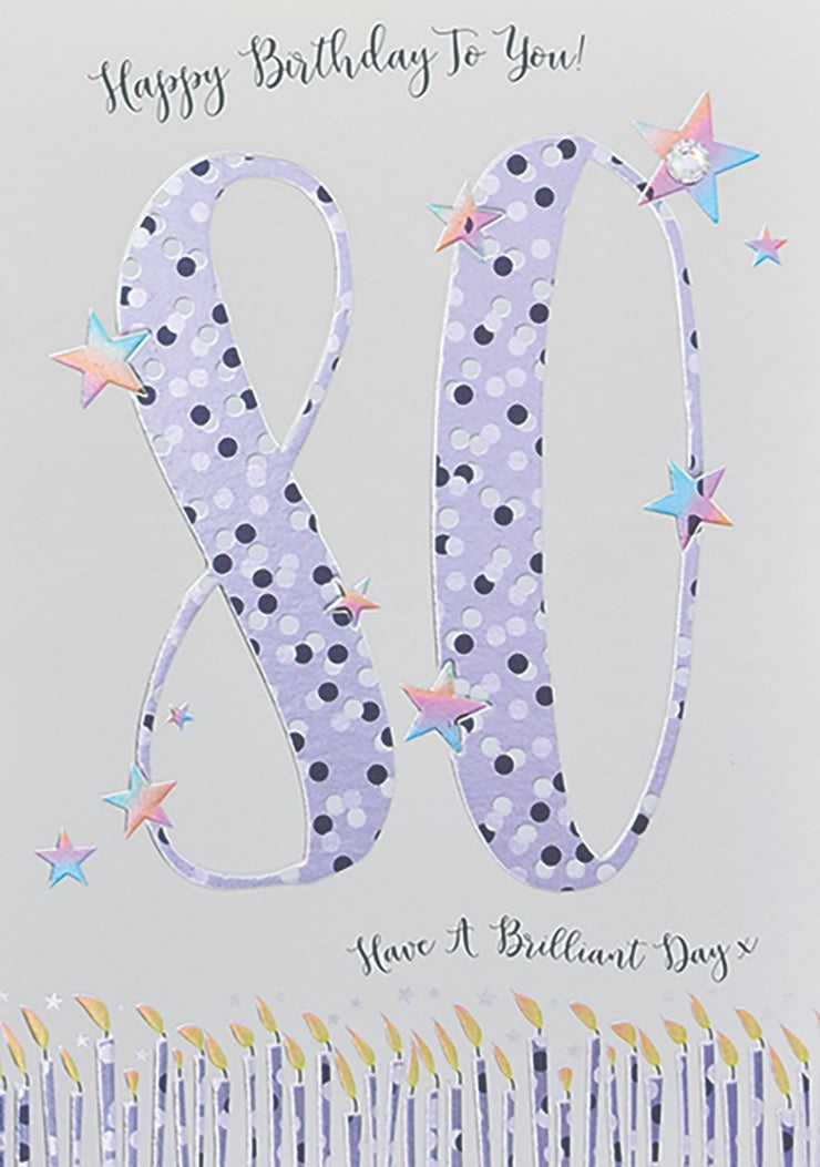 Star Dusted 80th Birthday Card