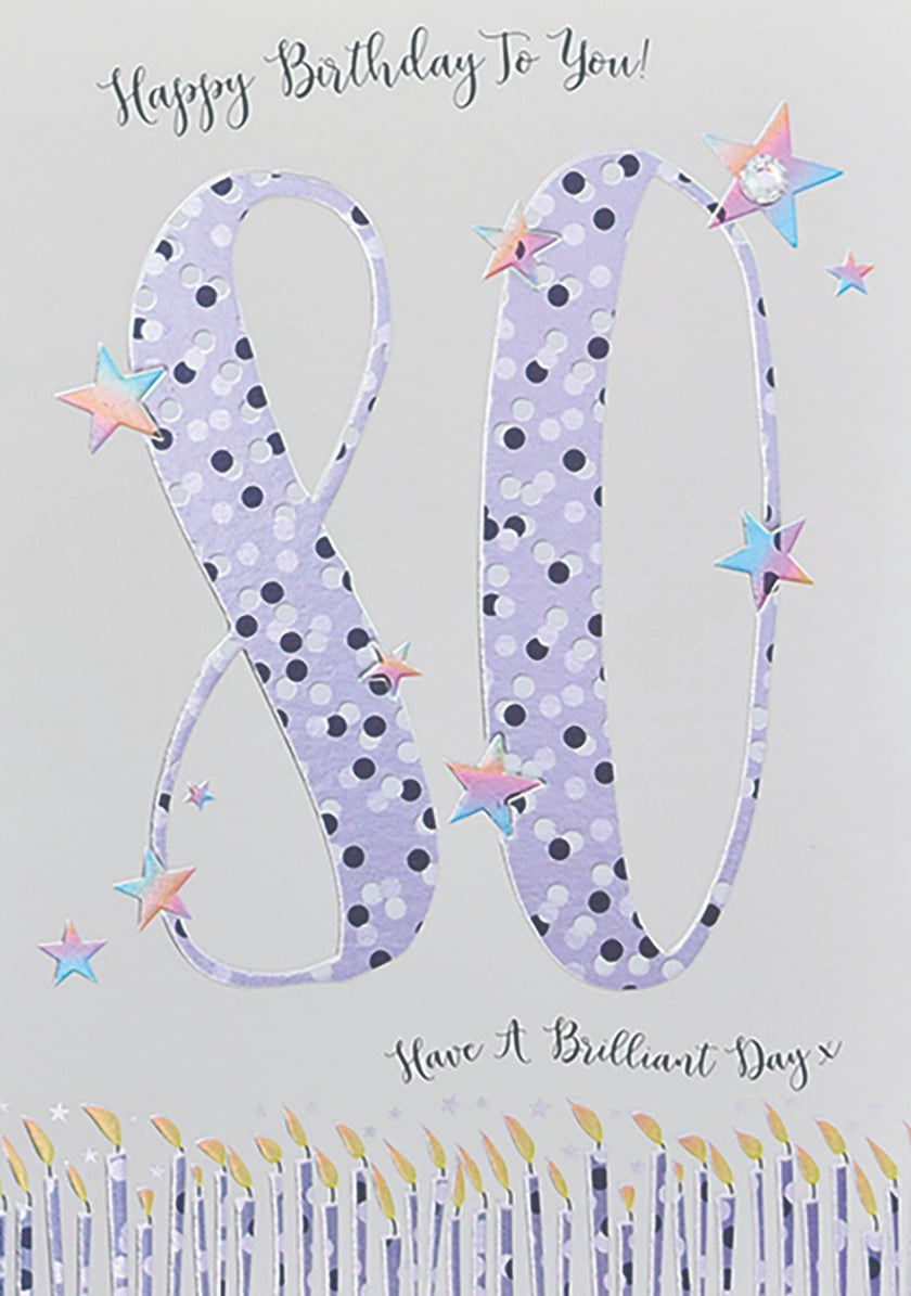 Star Dusted 80th Birthday Card
