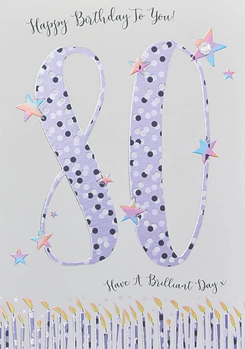 Star Dusted 80th Birthday Card - House of Cards