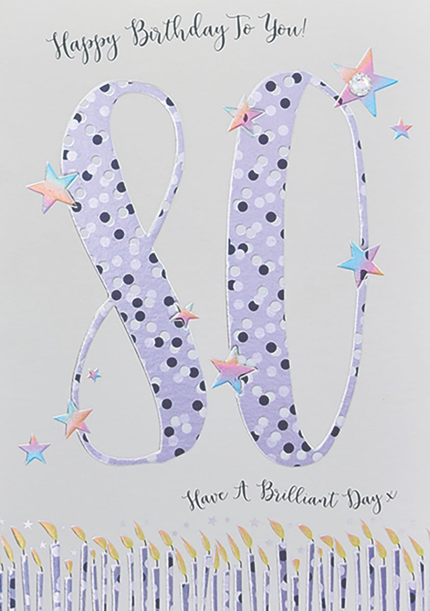 Star Dusted 80th Birthday Card