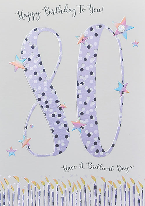 Star Dusted 80th Birthday Card