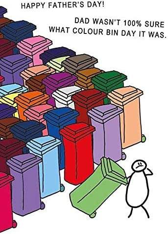 What Colour Bin Fathers Day Card - House of Cards