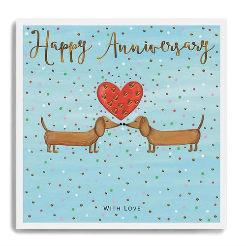 Dachshund Dogs Happy Anniversary Greeting Card