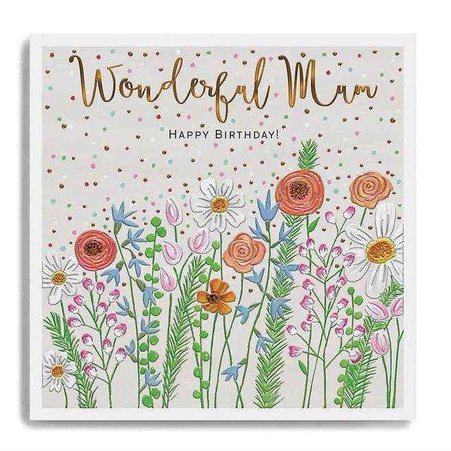 Wonderful Mum Floral Birthday Card - House of Cards