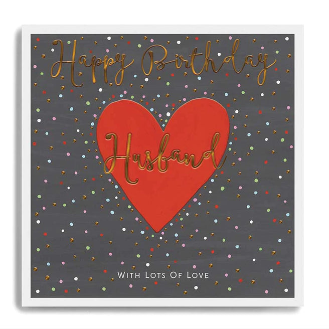 Love Heart Husband Happy Birthday Card