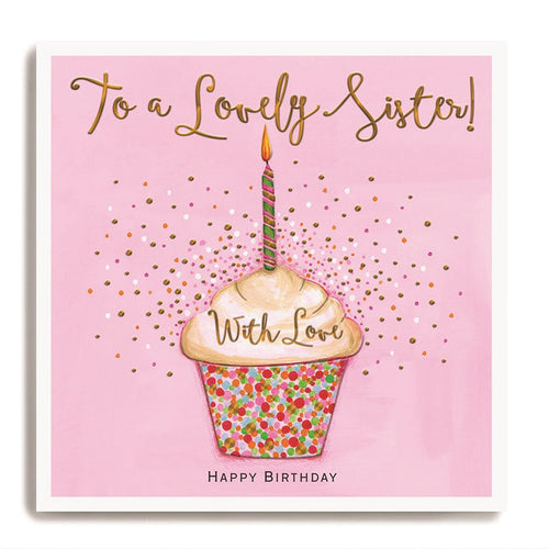 To a Lovely Sister Cupcake Birthday Card