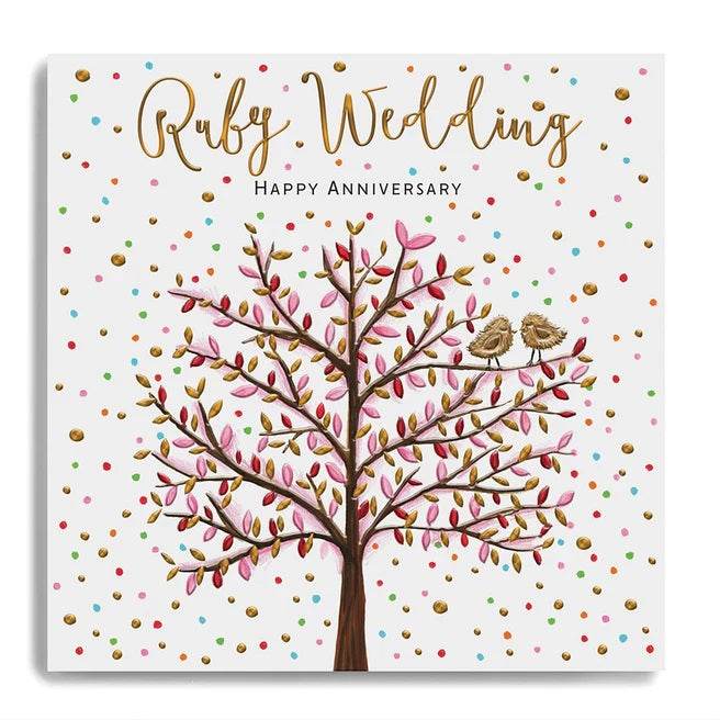 Ruby Wedding Anniversary Greeting Card - House of Cards