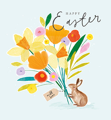 Bunny Bouquet Happy Easter Card