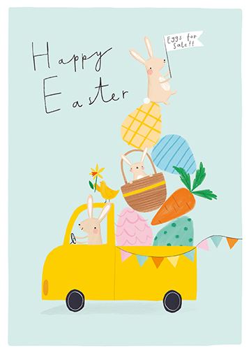 Bunny Van Easter Card