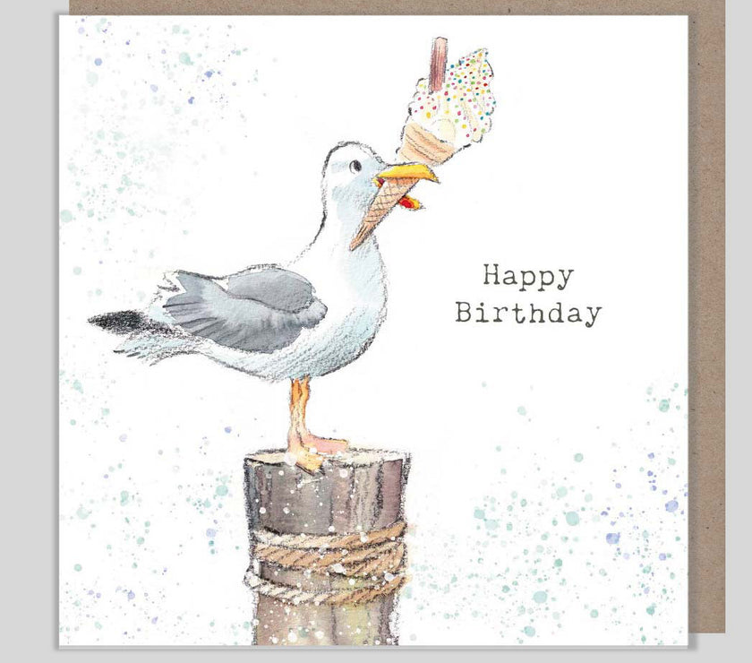 Ice Cream Seagull Birthday Card