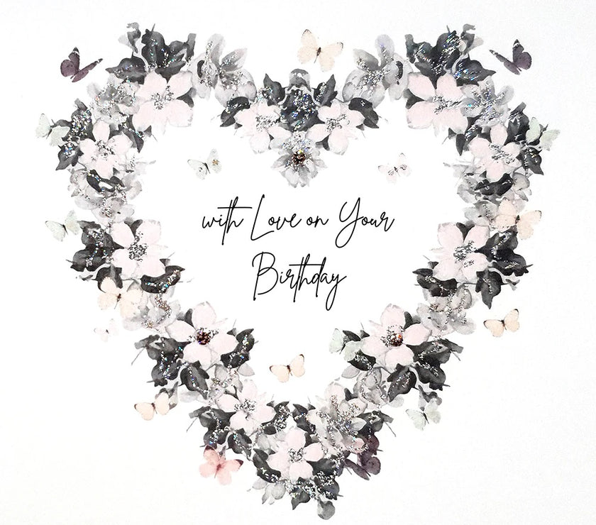 Floral Heart Birthday Card