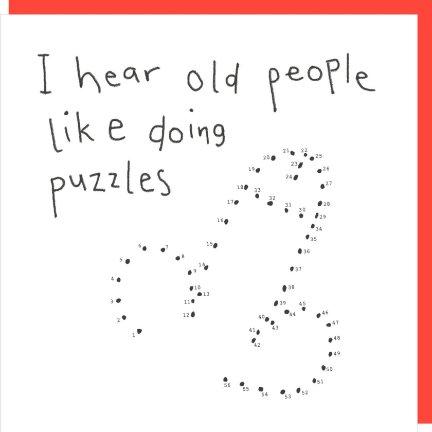 Old People Puzzles Birthday Card
