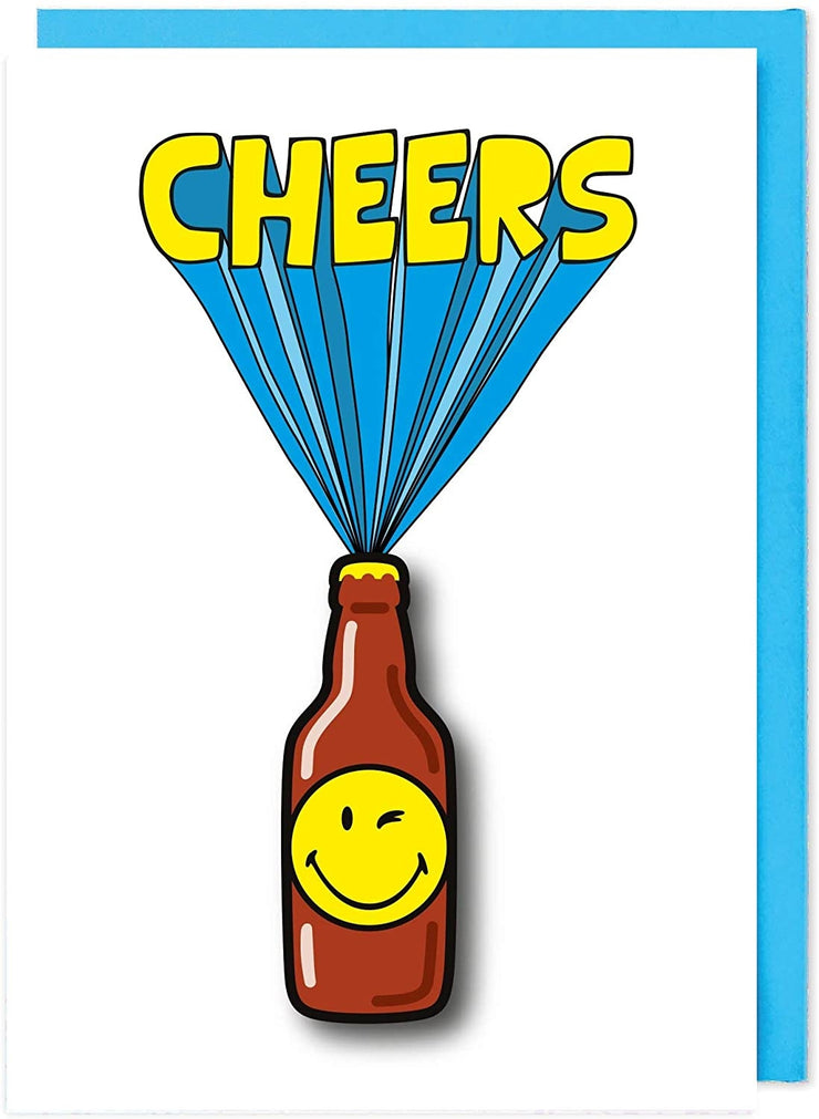 Smiley Face Beer Birthday Card