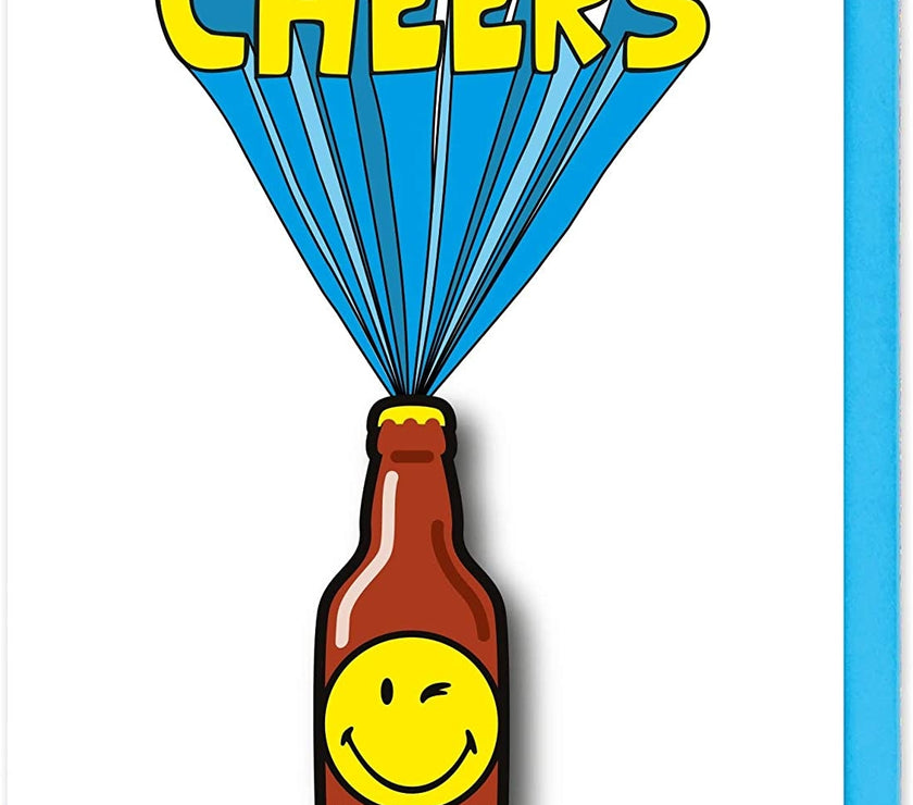 Smiley Face Beer Birthday Card