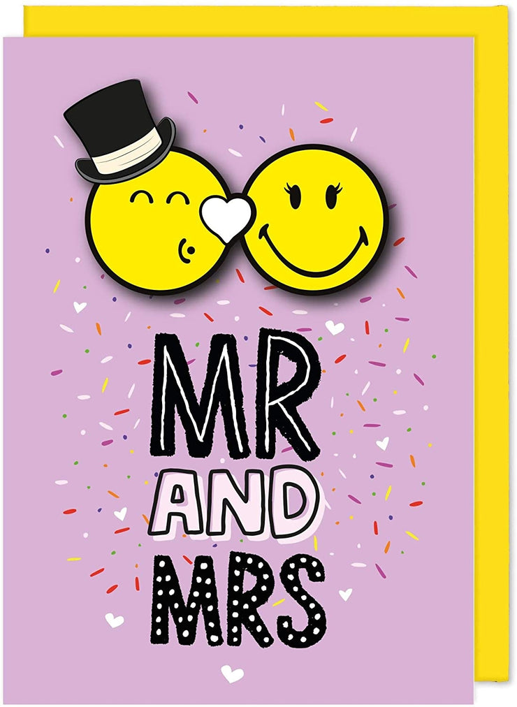 Smiley Mr and Mrs Wedding Card
