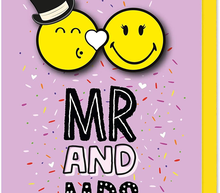 Smiley Mr and Mrs Wedding Card