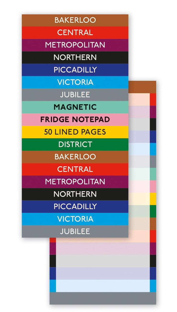 London Tube Lines Magnetic Shopping List Pad