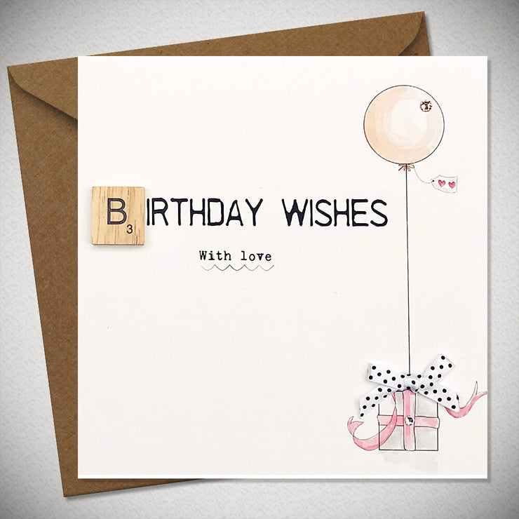 Neon Gift and Balloon Birthday Card