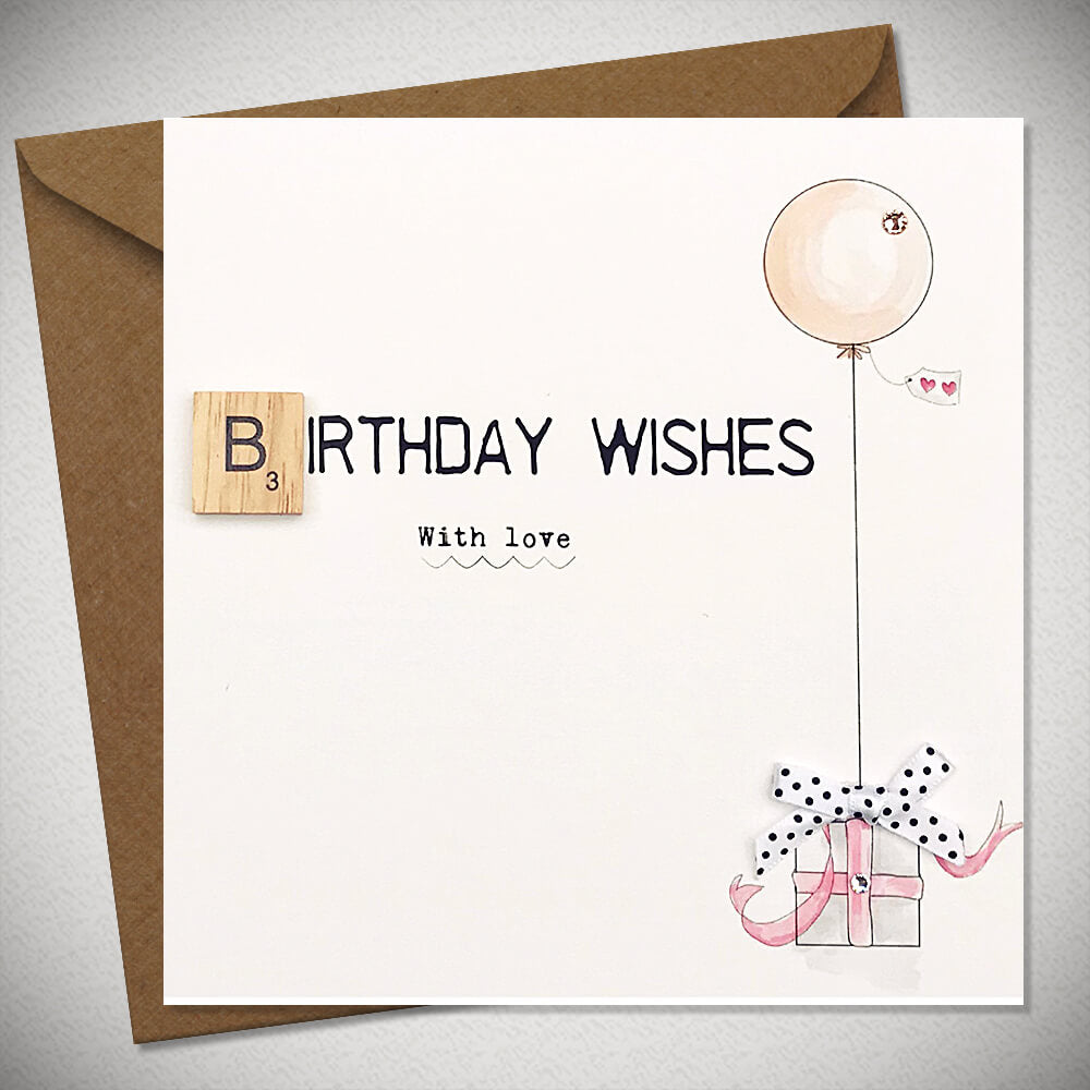 Neon Gift and Balloon Birthday Card