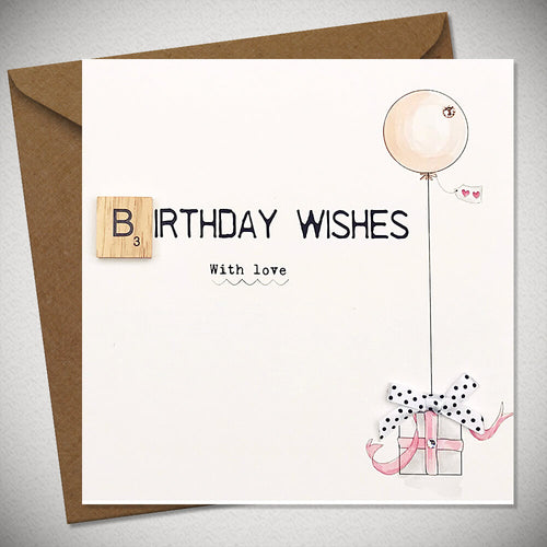 Neon Gift and Balloon Birthday Card
