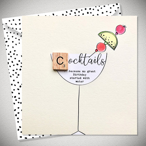 Neon Cocktails Birthday Card