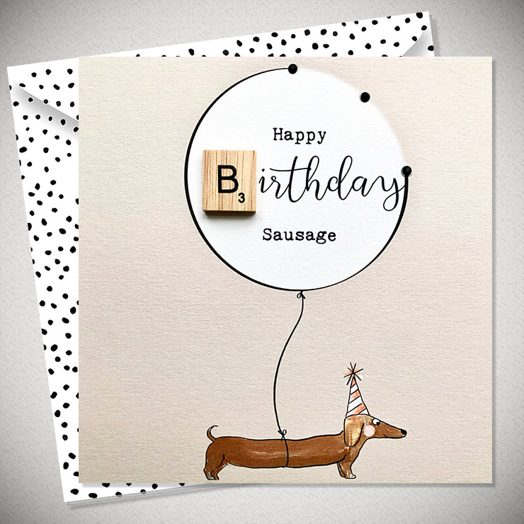 Neon Sausage Birthday Card