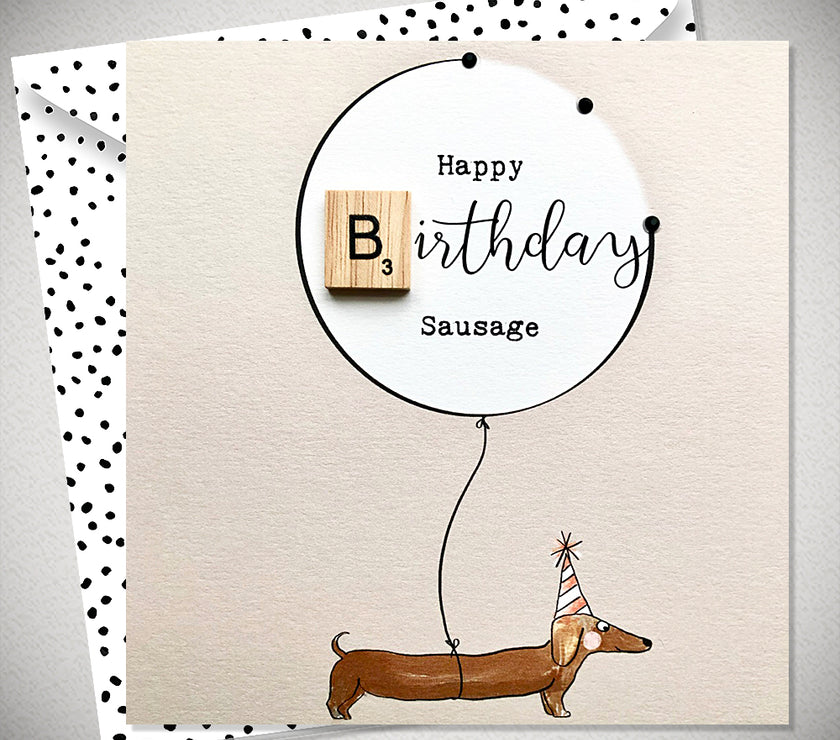 Neon Sausage Birthday Card