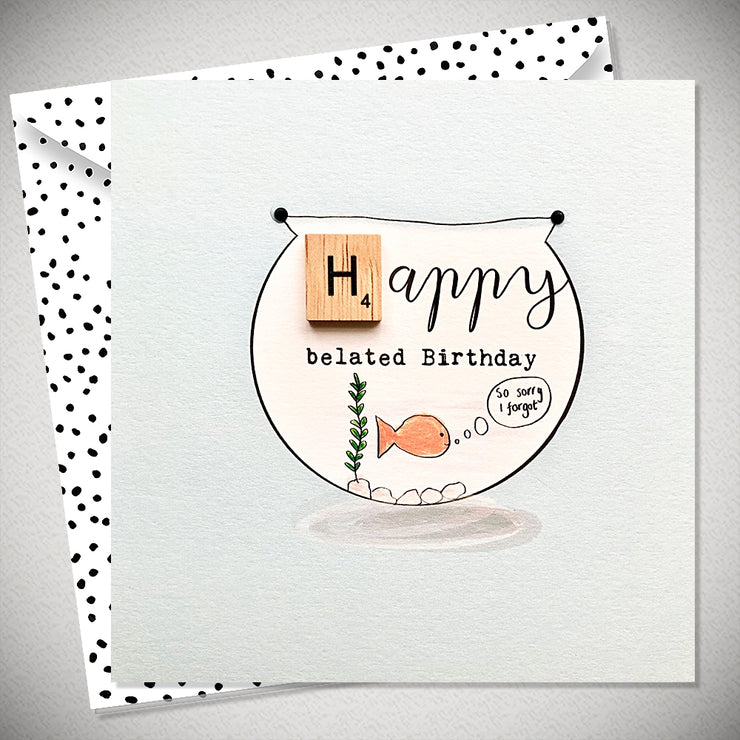 Neon Belated Birthday Card