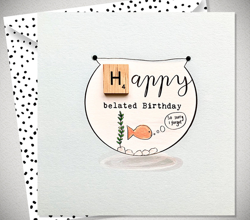 Neon Belated Birthday Card