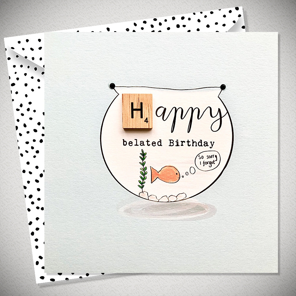 Neon Belated Birthday Card