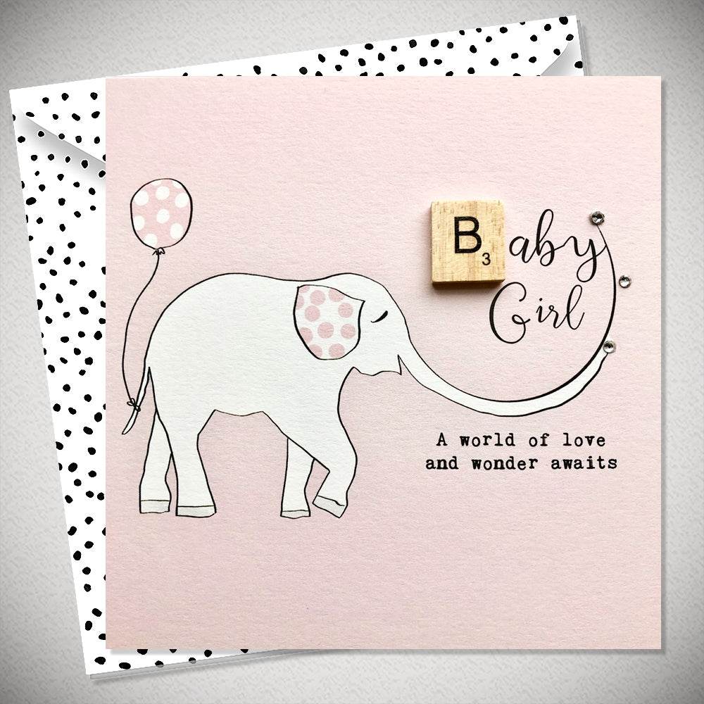 Neon Baby Girl Card - House of Cards